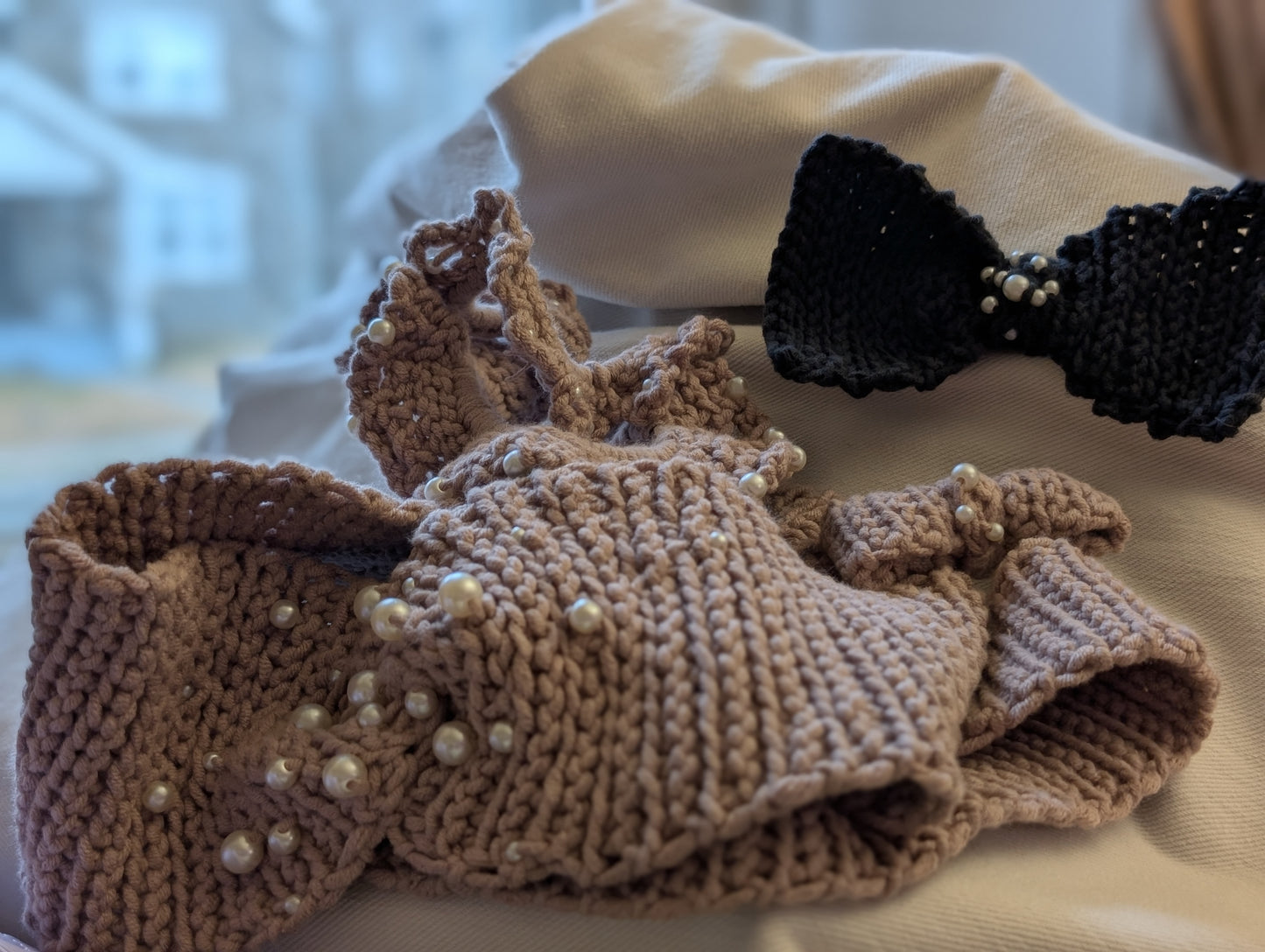 Wrapped up- Wide Crocheted Beaded Headband