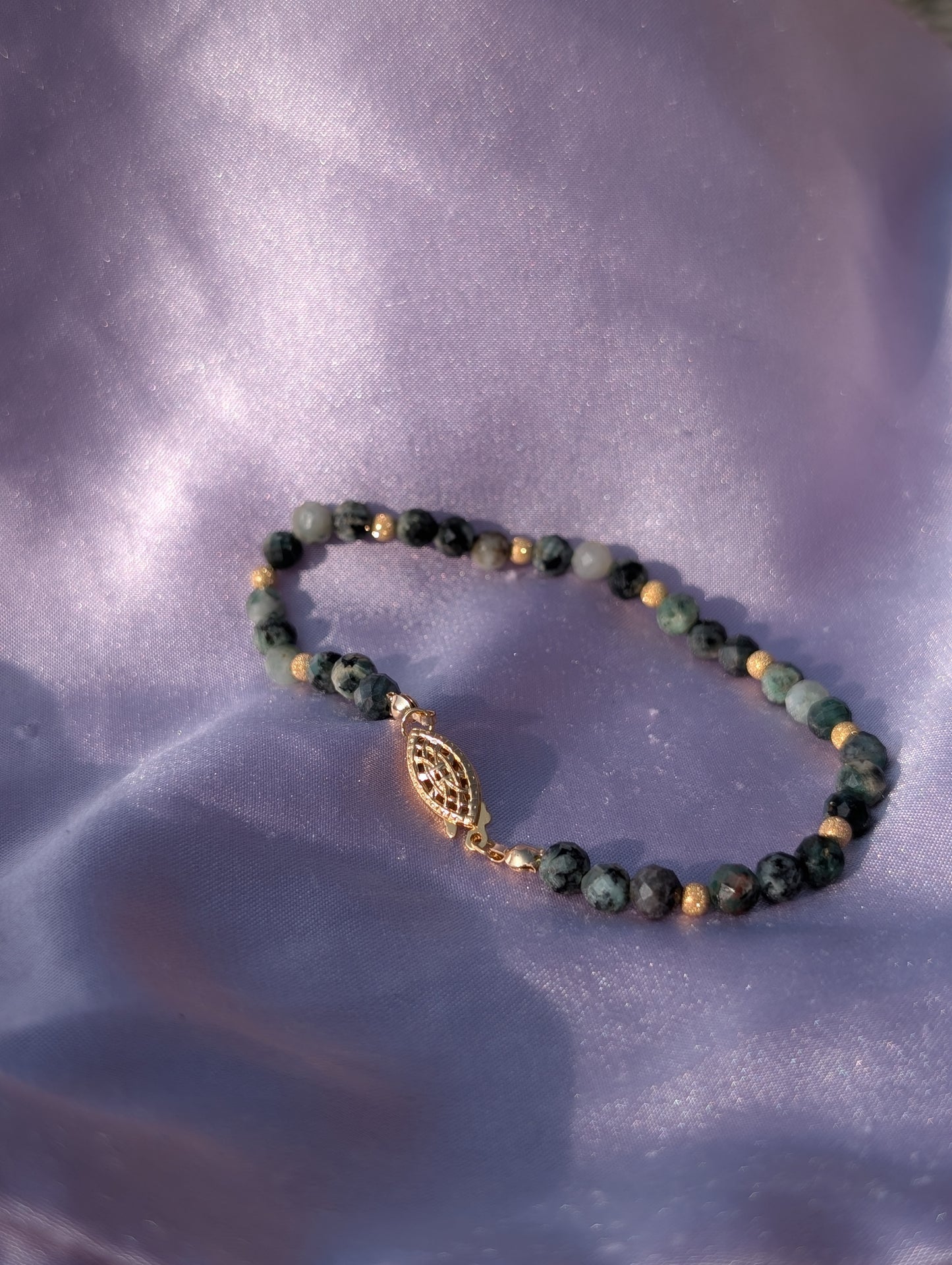 "Terra" Moss Agate Sparkle Bracelet