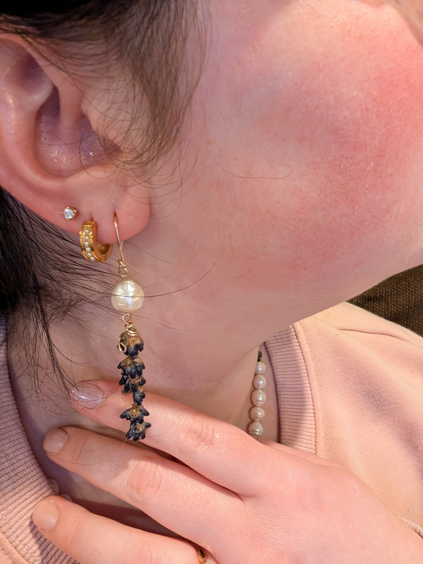 "Faith" Baroque Lavender Earrings
