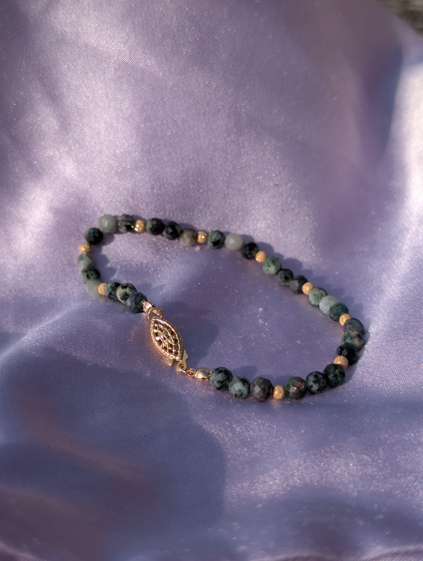 "Terra" Moss Agate Sparkle Bracelet