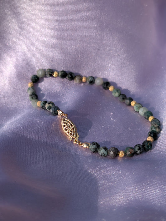 "Terra" Moss Agate Sparkle Bracelet