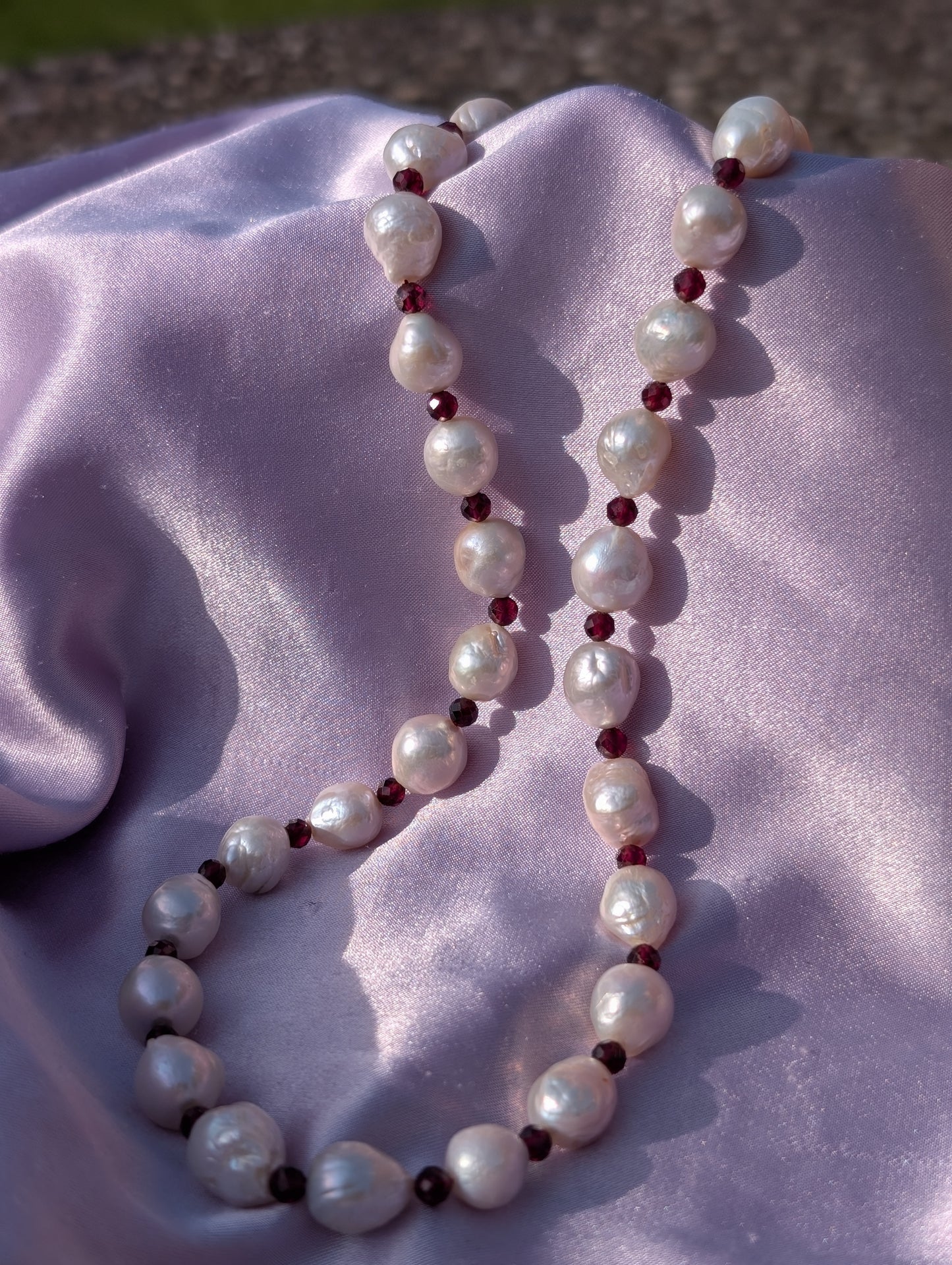 "Persephone" Baroque Garnet Necklace