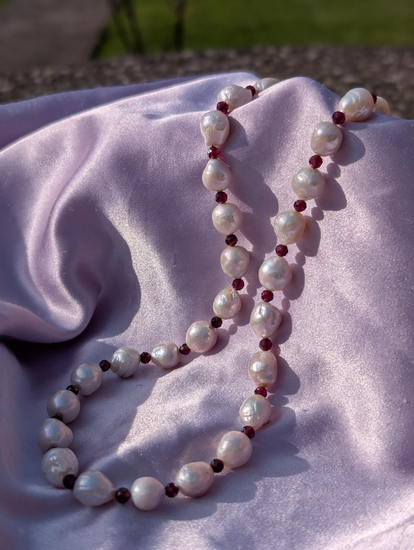 "Persephone" Baroque Garnet Necklace