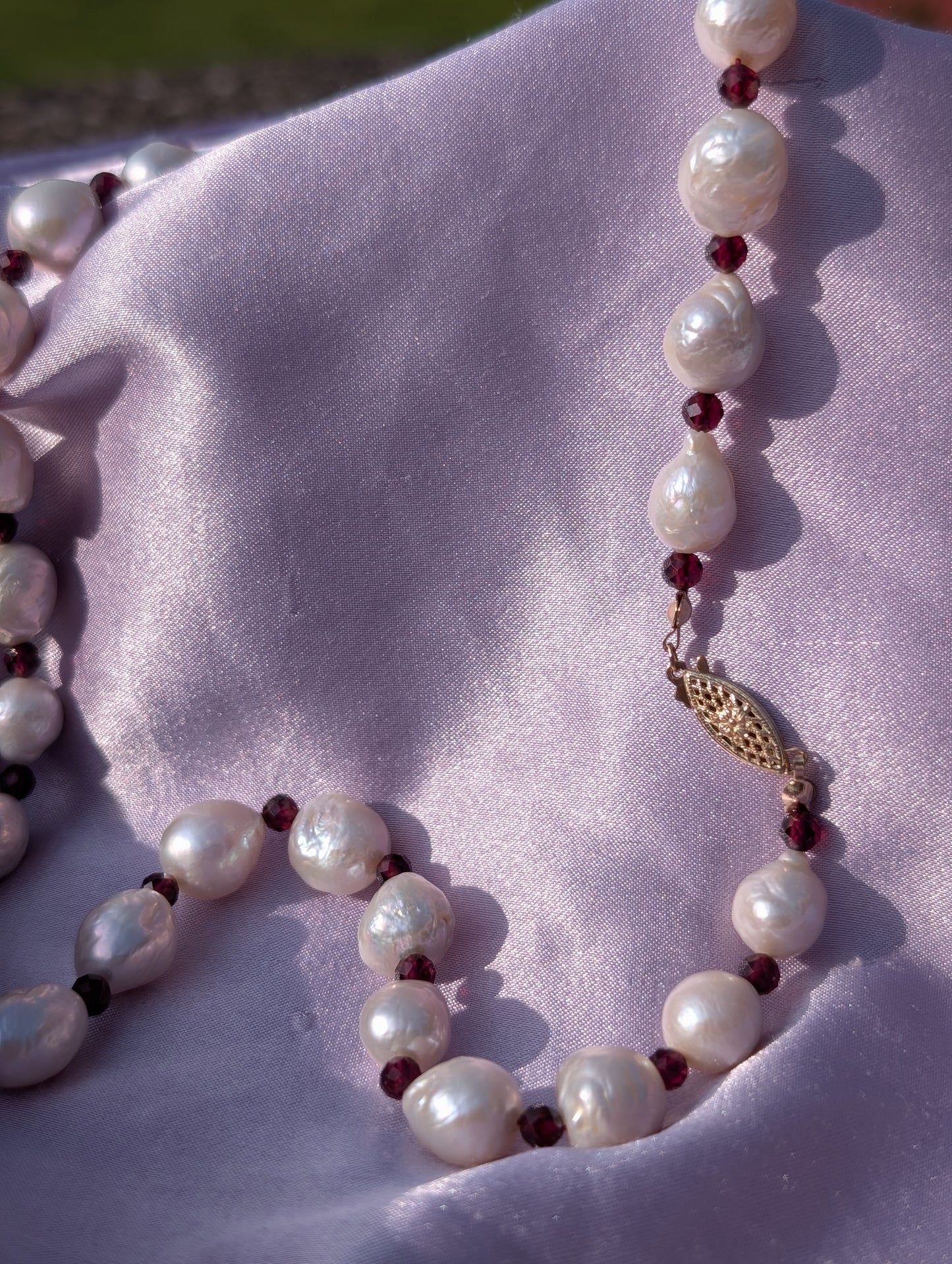 "Persephone" Baroque Garnet Necklace
