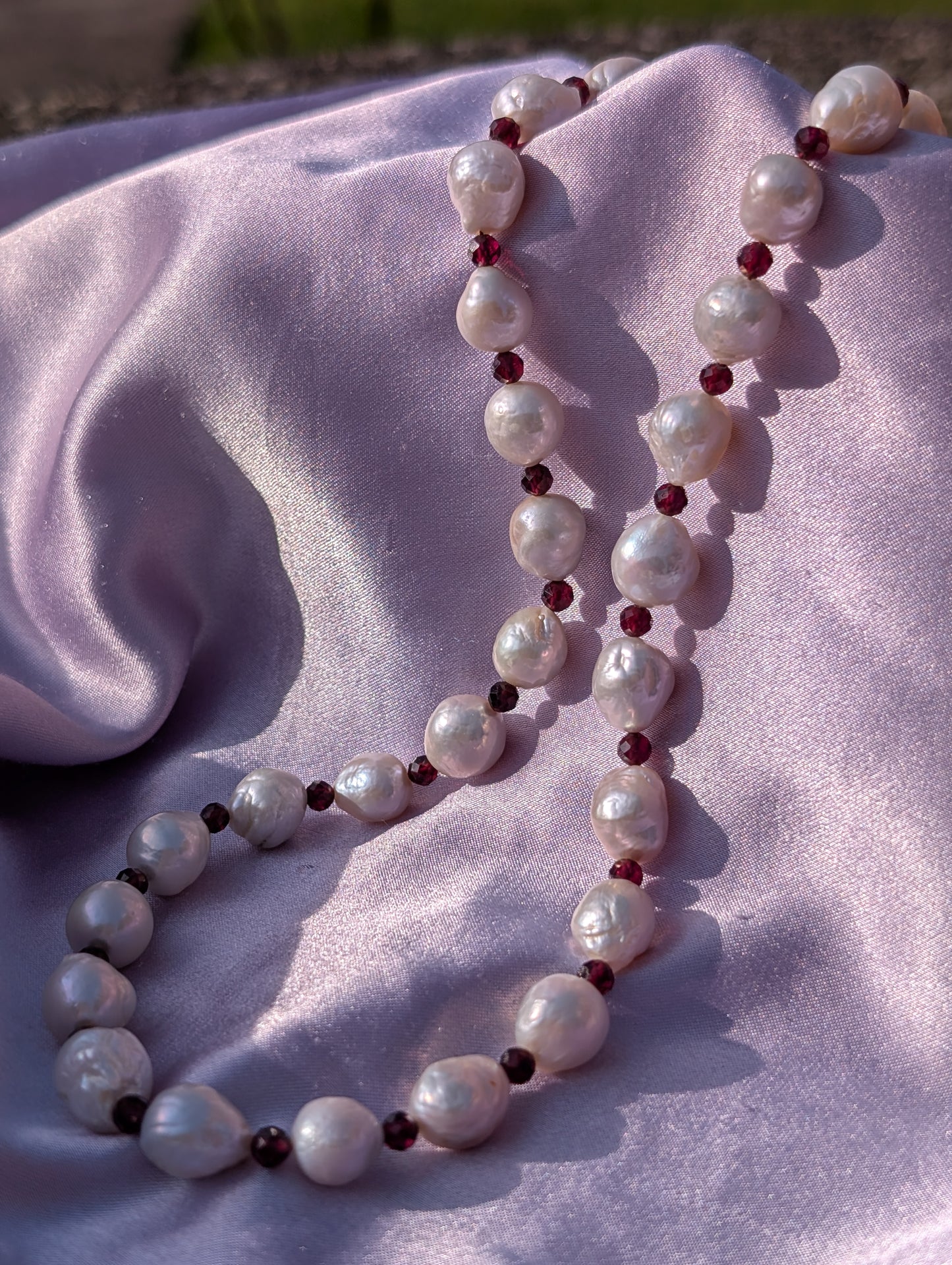 "Persephone" Baroque Garnet Necklace
