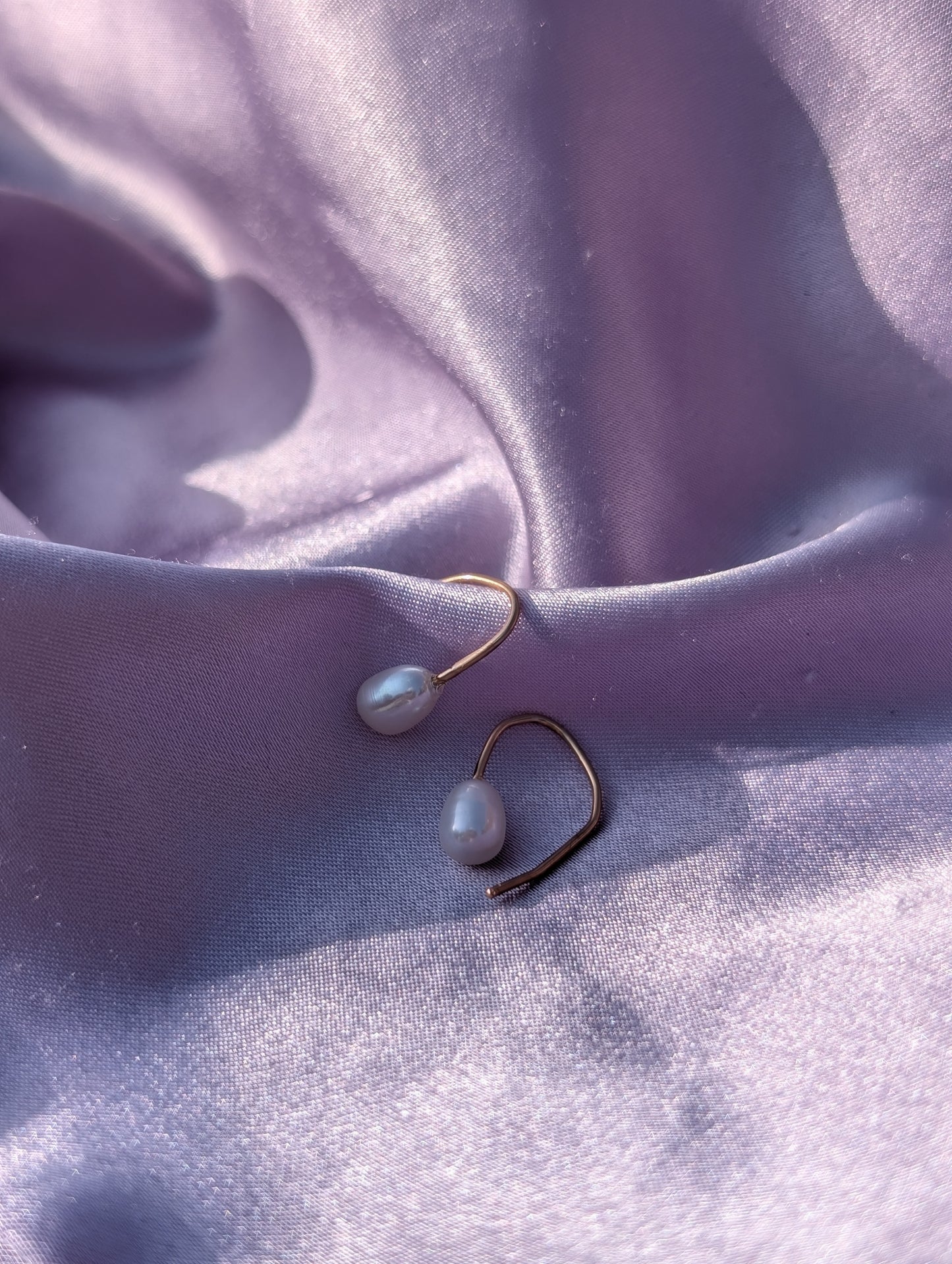 "Hooked" Dainty White Pearl Huggie Hoops